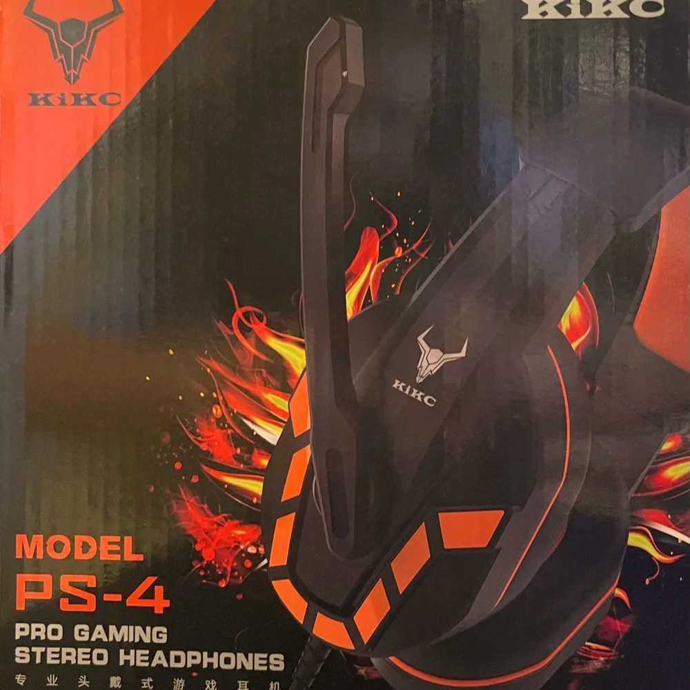 KikC Model PS-4 Pro Gaming Stereo Head Phones With Mic for Xbox, PS5, PC New